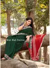 Green Colour RajYog Mul Mul Sartin Printed Soft Mal Mal Sartin Silk Casual Wear Saree 16